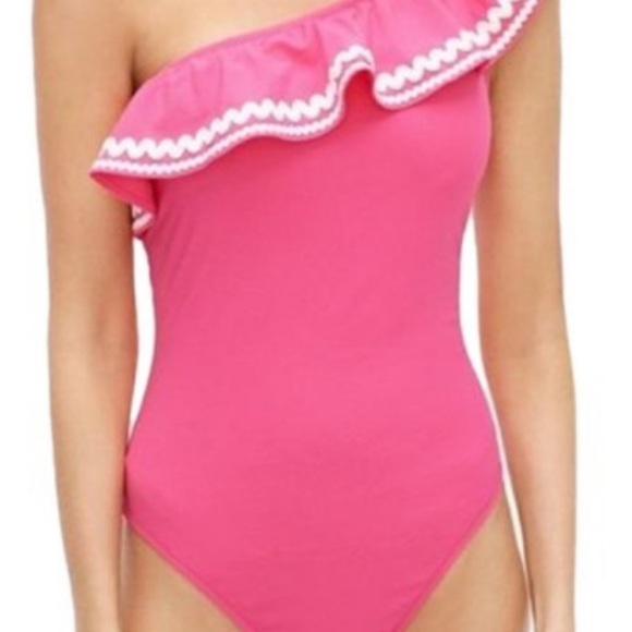 NWT / Never Been Worn J.Crew Pink One Shoulder Swim - Picture 5 of 7